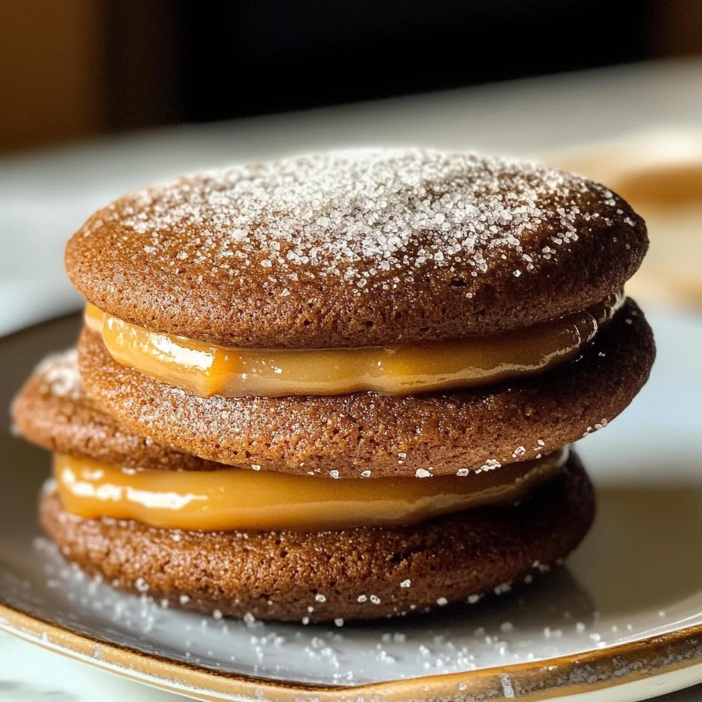 Apple Cider Whoopie Pie cookies with Caramel Filling