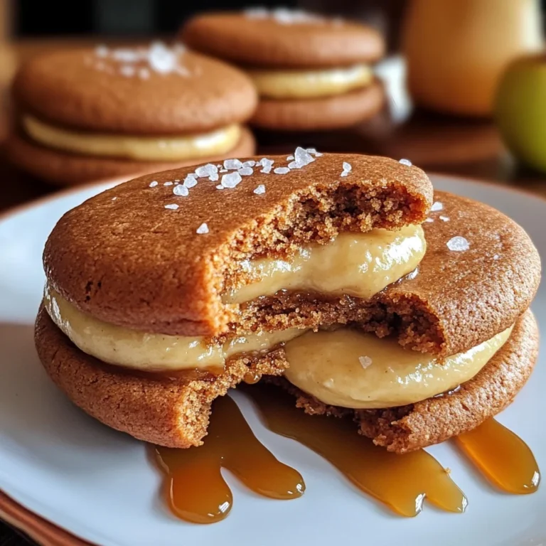 Apple Cider Whoopie Pie cookies with Caramel Filling