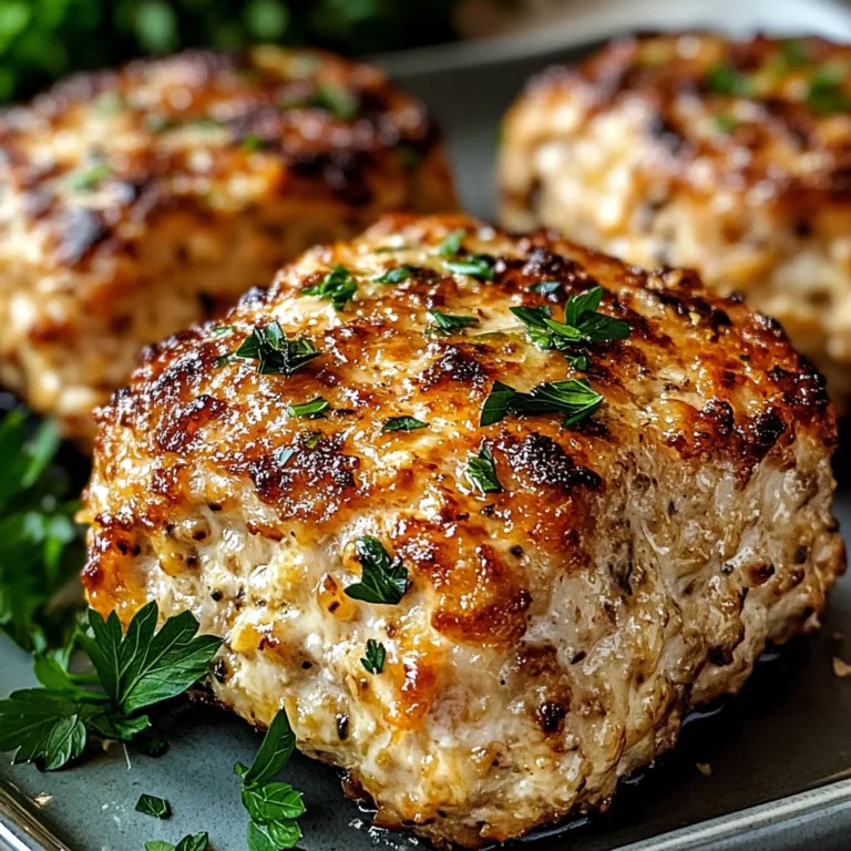 Garlic Parmesan Chicken Meatloaves