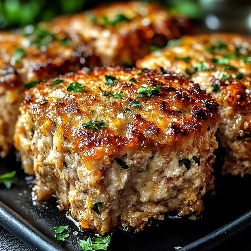 Garlic Parmesan Chicken Meatloaves