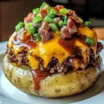 Loaded Bbq Turkey Bacon Cheeseburger Potato Volcanos
