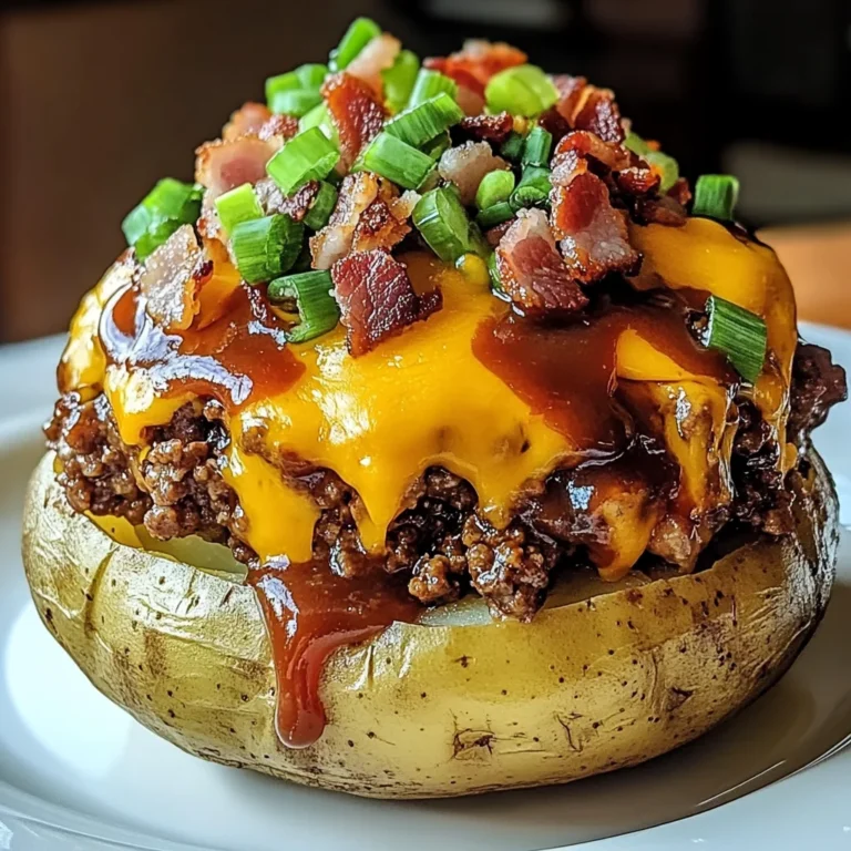 Loaded Bbq Turkey Bacon Cheeseburger Potato Volcanos