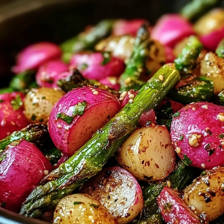 Roasted Asparagus and Radishes with Mustard Vinaigrette