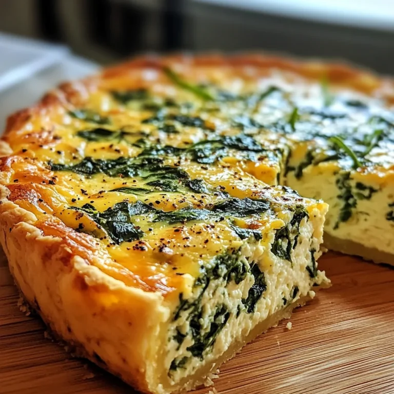 Cottage Cheese and Spinach Crustless Quiche