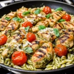One Pan Chicken & Pesto Orzo
