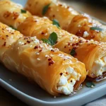 Oven-Fried Feta Rolls with Chili Honey