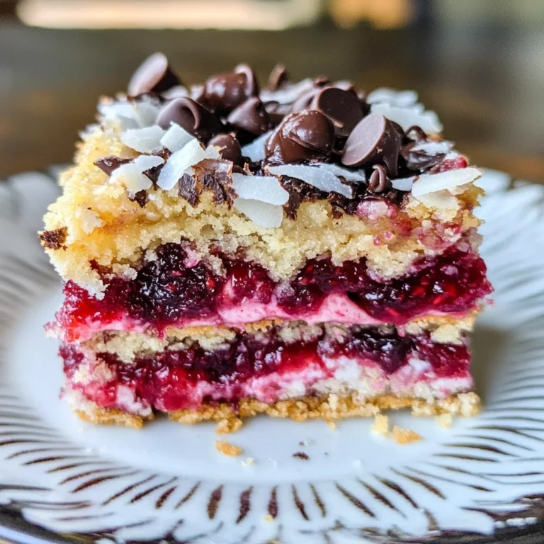 Raspberry Coconut Magic Bars