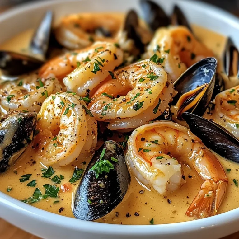 Shrimp and Mussels in Creamy Garlic Sauce: A Must-Try Delight!