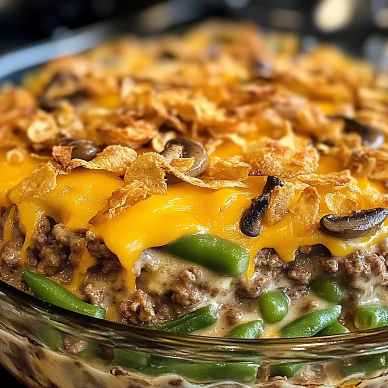chicken hamburger Green Bean Casserole with Mushrooms made easy!