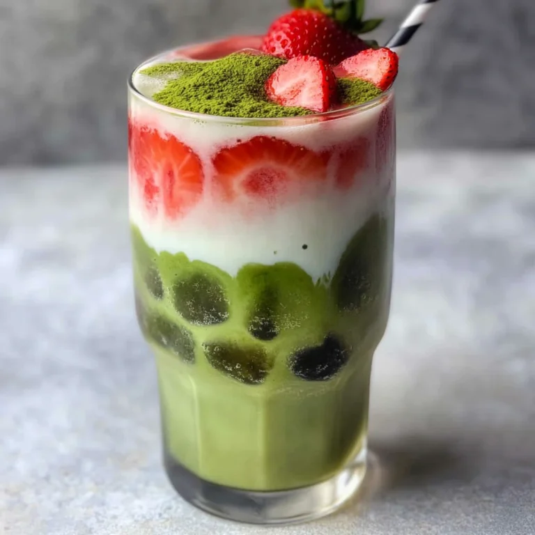 Easy 5-min. Strawberry Matcha Latte