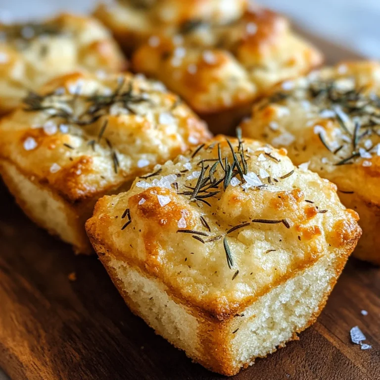Easy Garlic Rosemary Focaccia Muffins