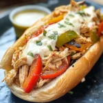 Healthy Crockpot Chicken Philly Cheesesteak Recipe