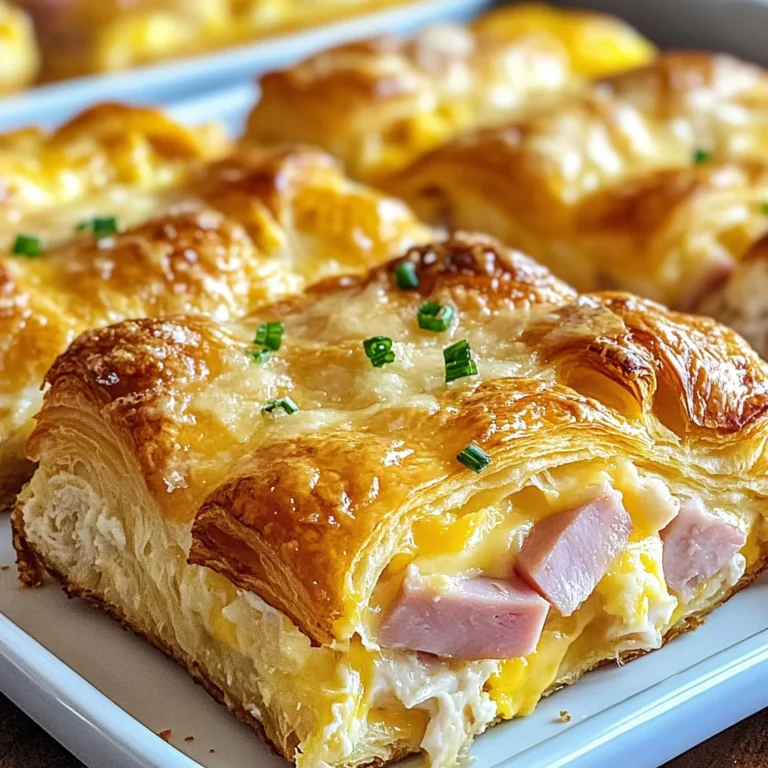 chicken chicken ham and Cheese Croissant Breakfast Casserole
