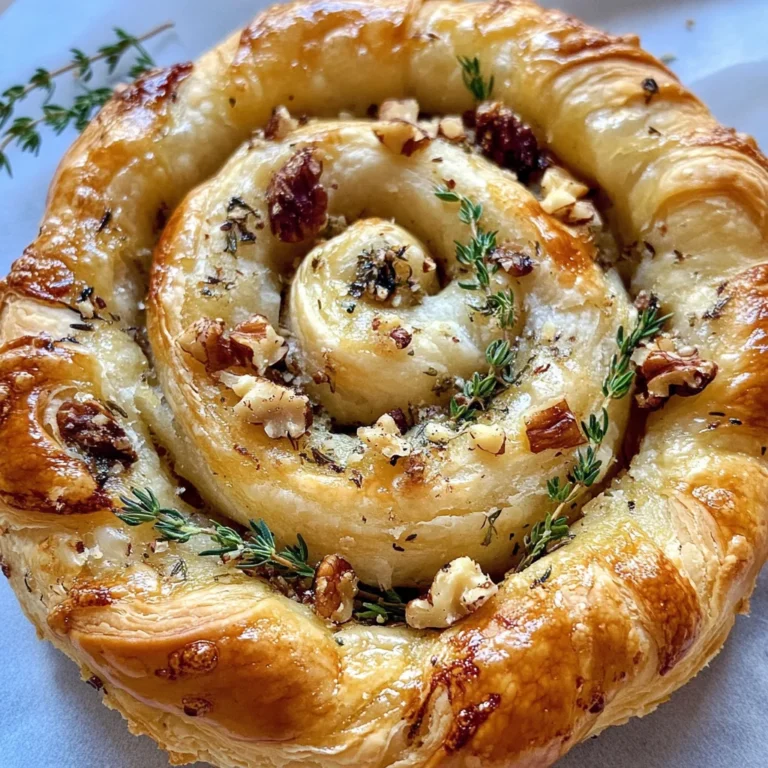 Blue Cheese Walnut Thyme Puff Pastry Twirl Recipe