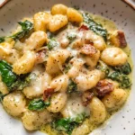 Creamy Pesto Gnocchi with Spinach and Artichokes
