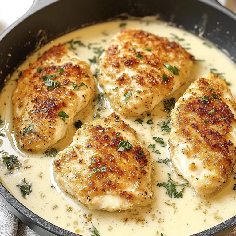 Crispy Parmesan Chicken with a Rich Garlic Sauce - Easy Dinner Idea