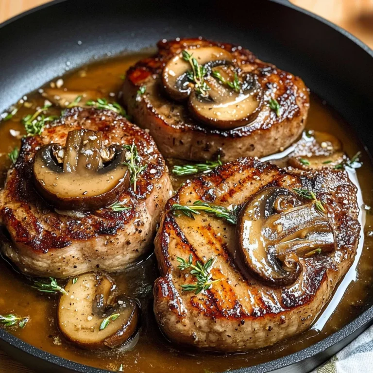 Garlic Butter Mushroom beef Chops