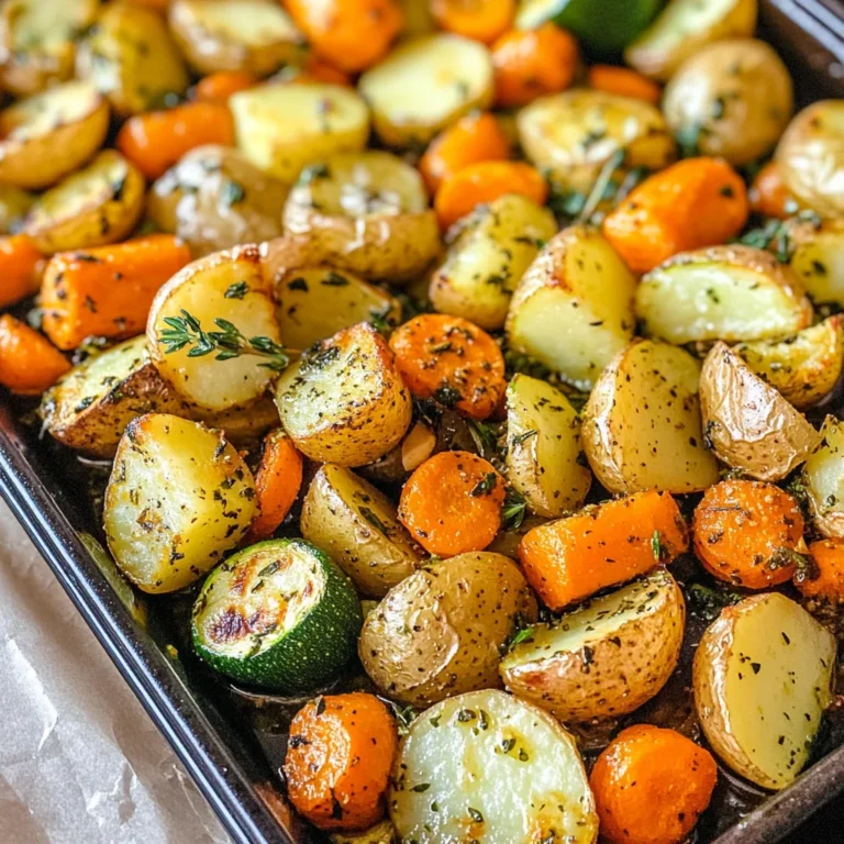 Garlic Herb Roasted Potatoes, Carrots, and Zucchini