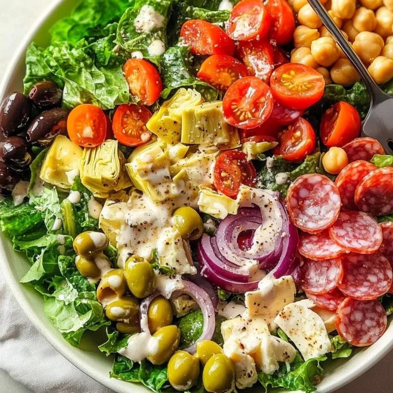 Loaded Italian Salad with a Copycat Olive Garden Italian Salad Dressing