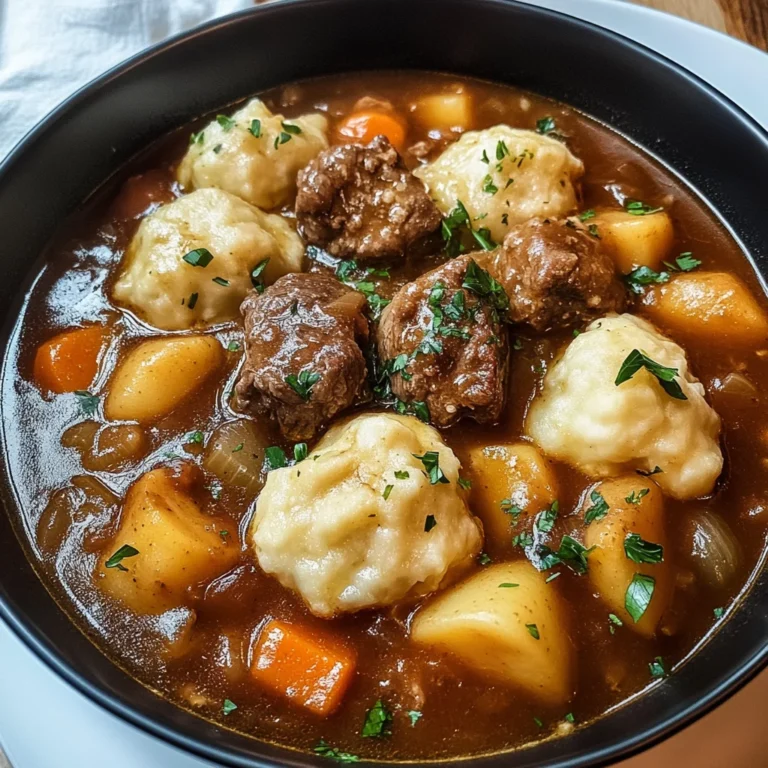 Tasty Beef Stew and Dumplings