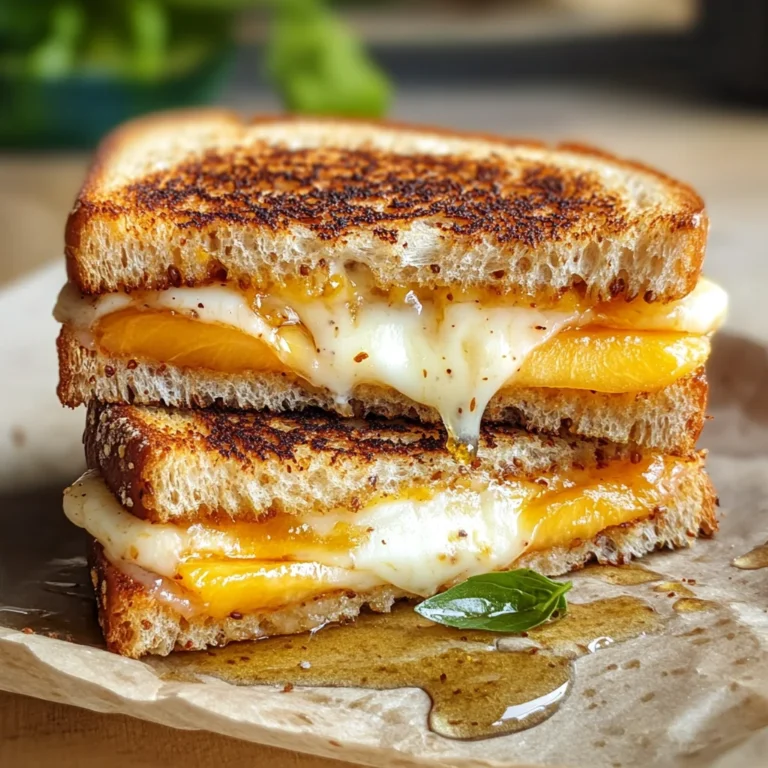 Honey Peach & White Cheddar Grilled Cheese