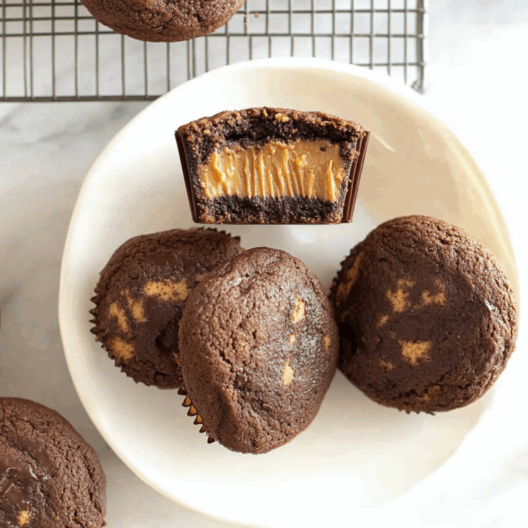 Peanut Butter Cup Stuffed Brookies
